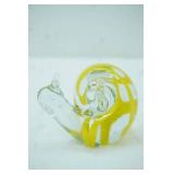Vintage Enesco Art Glass Snail Paperweight. 3.5" long by 3" tall