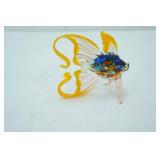 Blown Glass Fish Figurine. Tropical, colorful, intricate. 4.5" long by 4" tall
