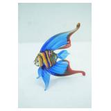 Blown Glass Fish Figurine. Tropical, colorful, intricate. 4" long by 4" tall
