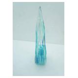 Hand-Blown Art Glass Ribbon Swirl Sculpture. 12" tall
