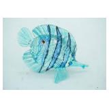 Handmade Art Glass Tropical Fish Figurine. 3" long by 2.25" tall