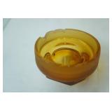 Vintage L.E. Smith 10-Panel Amber Glass Apothecary Canister. 12" tall