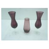Vintage Amethyst Purple Glass Vases
