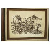 Vintage David Gray Marble Relief Etching. Numbered 114/950. Signed.
