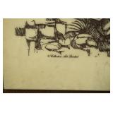 Vintage David Gray Marble Relief Etching. Numbered 114/950. Signed.