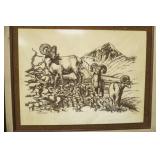 Vintage David Gray Marble Relief Etching. Numbered 114/950. Signed.
