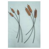 Wood & Metal Decorative Cattail Bunches
