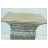 Galvanized Metal and Wood Pillar Shelf. 10.5"x6.5"x 15"