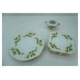 Narumi Shasta Pine Fine China Plates and Sugar Bowl