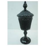 Vintage Tiara Exclusive Indiana Glass Black Diamond Point Apothecary Jar