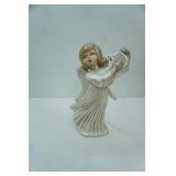 Vintage Atlantic Mold Ceramic Figurine Playing a Harp. 12" tall