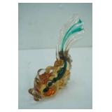 Vintage Italian Murano Glass Fish Sculpture 8.5" tall