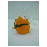 Vintage Murano-Style Glass Orange Angelfish 7" tall by 6" long
