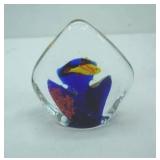 Vintage Murano Art Glass Aquarium Paperweight 3.5" tall