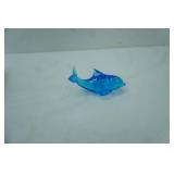 Vintage Blue Glass Dolphin Figurine
