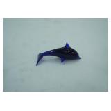 Cobalt Blue Glass Dolphin Figurine
