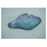 Vintage Art Glass Conch Shell. Iridescent. Signed on the Bottom