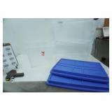 Hefty Storage Containers. 3 large 2 with lids, 1 smaller no lid