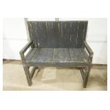 Wooden Bench. Black Shabby Chic. 38" wide