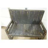 Wooden Bench. Black Shabby Chic. 38" wide