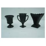 Vintage Black Amethyst Glass, L.E. Smith & Fenton