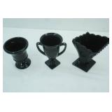 Vintage Black Amethyst Glass, L.E. Smith & Fenton