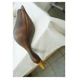Vintage Natures Window Hand carved duck , shelf setting style (hangs over edge),12" long