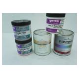 NEW Beyond Paint Metallic Rose Gold, Bronze, and Sealer (all unopened); Latex & Satin White Paint (opened)