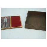 Wooden Tray 10.5"x12.5"x2.75" and Stainless Steel Japan Knife Set in Wood Box