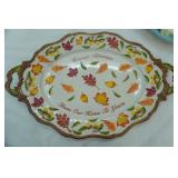 Temptations Harvest Blessings 20" Oval Handled Embossed Platter