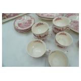 Johnsons Brothers Old Britain Castles Pink Transferware Earthenware Dinnerware Collection AND Royal Memory Lane Pink Transferware-Bowls and Teapot