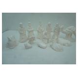 Nativity Figurine Set. Chalkware (standing camel measures 7" tall)