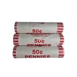 Three Rolls of 2024-D Uncirculated Coins from the Bank Box.