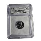 1943 IGC Genuine Steel Lincoln Cent - Black Ruthenium Finish, Graded 1 of 10,000.