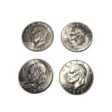Mixed Lot of Eisenhower Silver Dollars - lot of 4