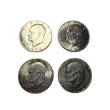 Mixed Lot of Eisenhower Silver Dollars -Set of 4