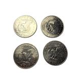 Mixed Lot of Eisenhower Silver Dollars -Set of 4