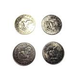 Mixed Lot of Eisenhower Silver Dollars -Set of 4