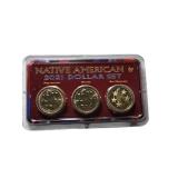 2021 Native American $3 Coin Set - Includes P, D, and S Mint coins. Uncirculated collection