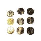 Mixed Lot of Gold Dollars from Various Years and Mint Marks - Total of 9 Coins