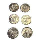 Collection of Susan B. Anthony dollars from various years and mint marks, valued at $6 in this lot.