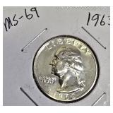 1961 George Washington Quarter - MS-69 grade.