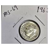 Lot of 4 Dimes: 1961 & 1963 with different grades and other defects. Please review below.