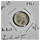 Lot of 4 Dimes: 1961 & 1963 with different grades and other defects. Please review below.