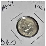 Lot of 5 Dimes: 1961, 1963 & 1964  with different grades and other defects. Please review below.
