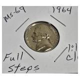 Lot of 5 Nickels: 1961, 1963  & 1964 with different grades and other defects. Please review below.