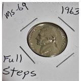 Lot of 5 Nickels: 1961, 1963  & 1964 with different grades and other defects. Please review below.