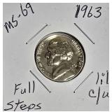 Lot of 4 Nickels: 1961, 1963 & 1964 with different grades and other defects. Please review below.