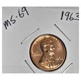 Lot of 4 Pennies: 1961 & 1963 with different grades and other defects. Please review below.