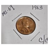 Lot of 4 Pennies: 1961 & 1963 with different grades and other defects. Please review below.